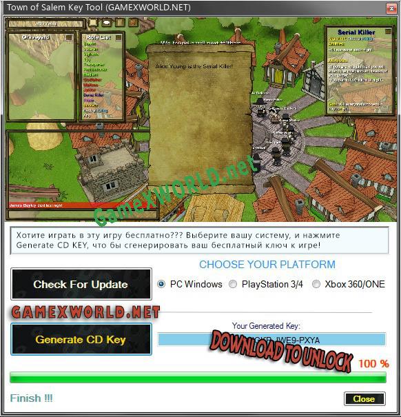 Ключ активации для Town of Salem