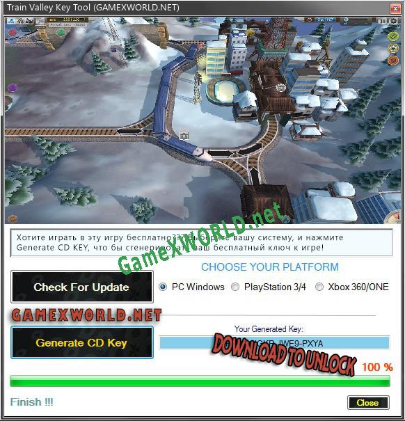 CD Key генератор для  Train Valley