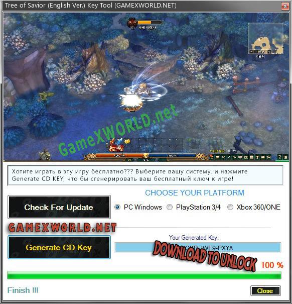 Генератор ключей (keygen)  Tree of Savior (English Ver.)