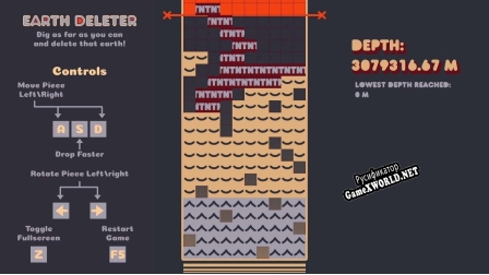 Русификатор для Earth Deleter LDJam 48 Deeper and Deeper