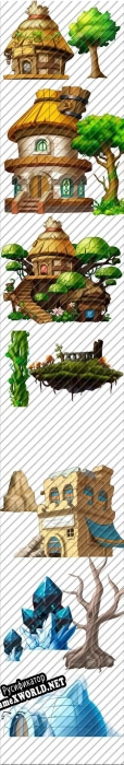 Русификатор для Game art materialu002Fscene materialu002Fcute Q version scene elementsu002Fhouse plants [cartoon horizontal version]