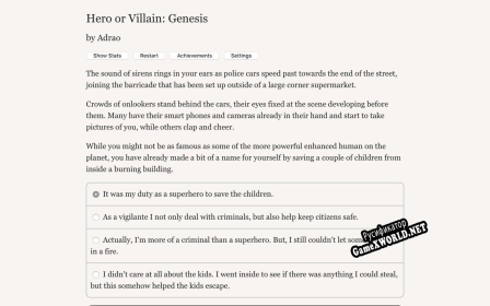 Русификатор для Hero or Villain Genesis