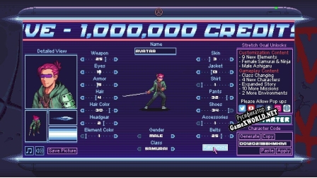 Русификатор для Midnight Wave Character Creator