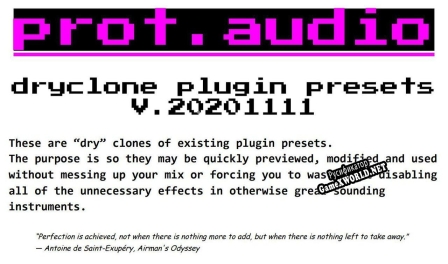 Русификатор для prot.audio DRYCLONE plugin presets (Harmless, Sytrus)