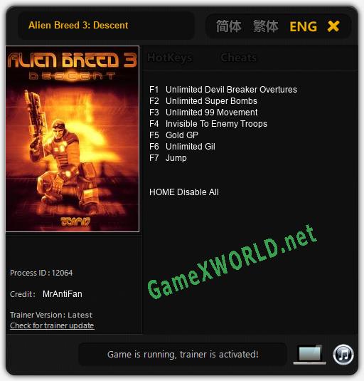 Alien Breed 3: Descent: Читы, Трейнер +7 [MrAntiFan]