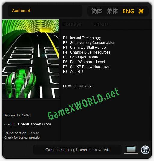 Audiosurf: Читы, Трейнер +8 [CheatHappens.com]