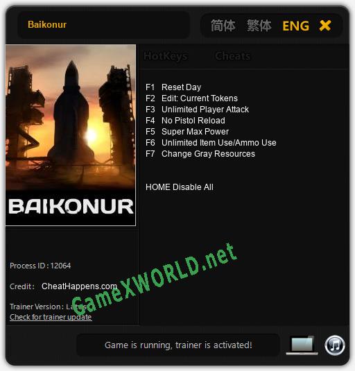 Baikonur: Читы, Трейнер +7 [CheatHappens.com]