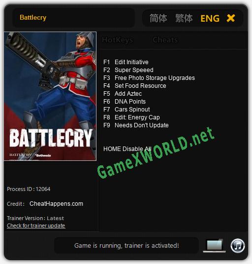 Battlecry: Читы, Трейнер +9 [CheatHappens.com]