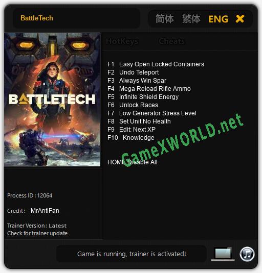 BattleTech: Читы, Трейнер +10 [MrAntiFan]