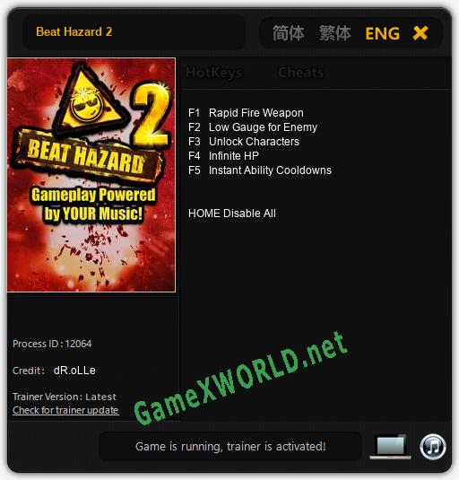 Beat Hazard 2: Читы, Трейнер +5 [dR.oLLe]