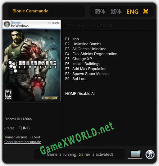 Bionic Commando: Читы, Трейнер +9 [FLiNG]