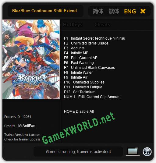 BlazBlue: Continuum Shift Extend: Читы, Трейнер +13 [MrAntiFan]