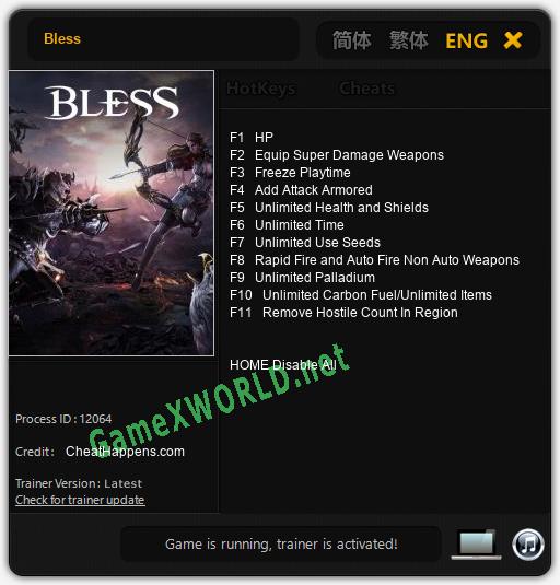 Bless: Читы, Трейнер +11 [CheatHappens.com]