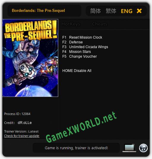 Borderlands: The Pre-Sequel: Читы, Трейнер +5 [dR.oLLe]