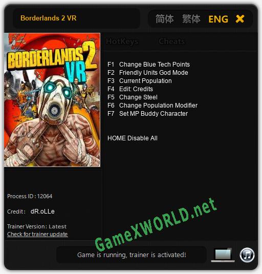 Borderlands 2 VR: Читы, Трейнер +7 [dR.oLLe]