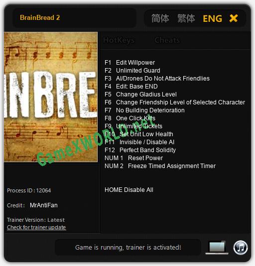 BrainBread 2: Читы, Трейнер +14 [MrAntiFan]