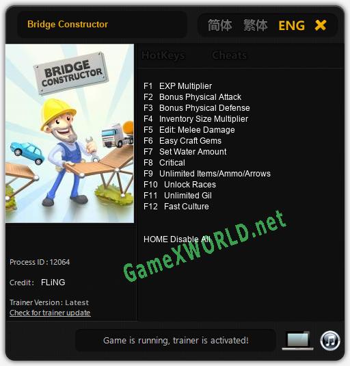 Bridge Constructor: Читы, Трейнер +12 [FLiNG]