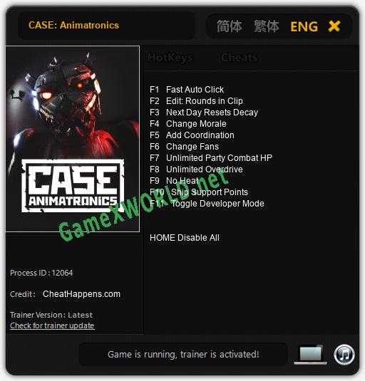 CASE: Animatronics: Читы, Трейнер +11 [CheatHappens.com]