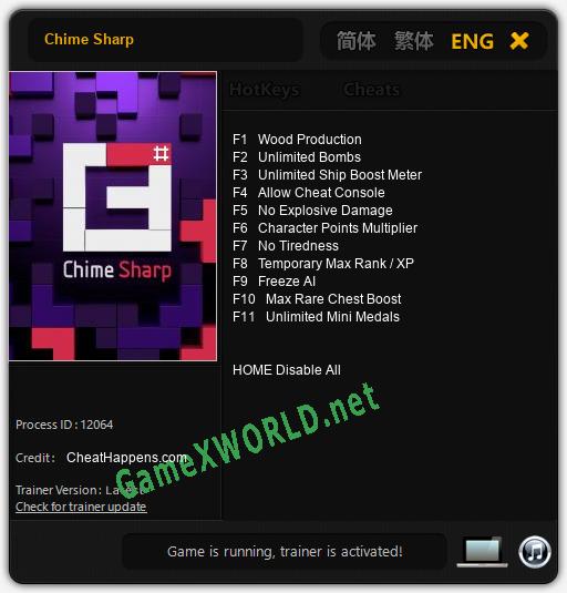 Chime Sharp: Читы, Трейнер +11 [CheatHappens.com]