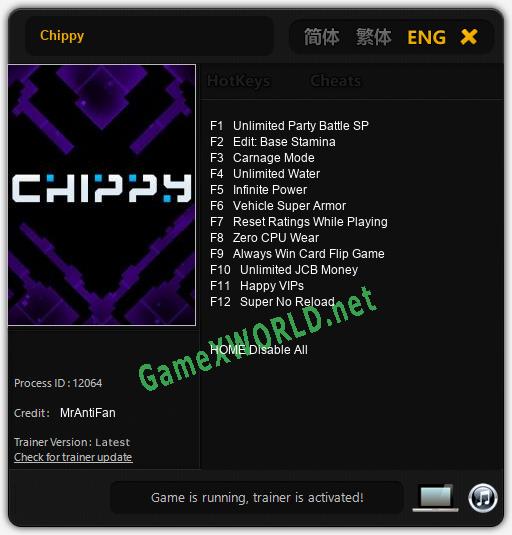 Chippy: Читы, Трейнер +12 [MrAntiFan]
