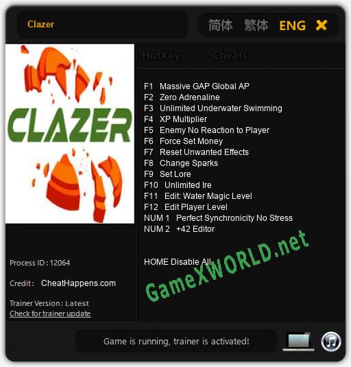 Clazer: Читы, Трейнер +14 [CheatHappens.com]