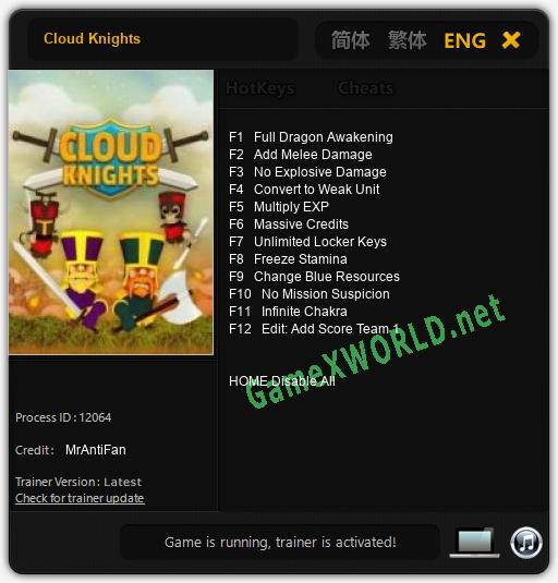 Cloud Knights: Читы, Трейнер +12 [MrAntiFan]