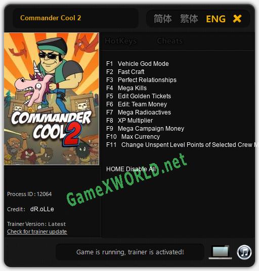 Commander Cool 2: Читы, Трейнер +11 [dR.oLLe]