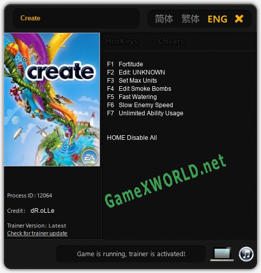 Create: Читы, Трейнер +7 [dR.oLLe]