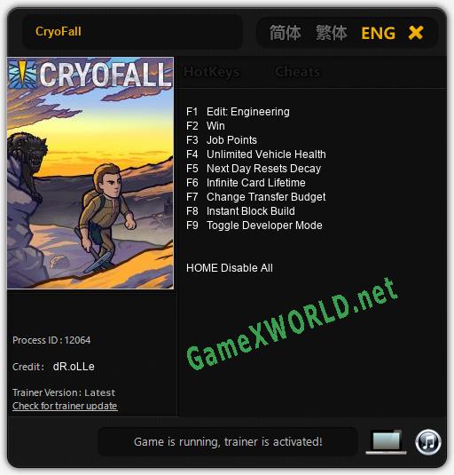 CryoFall: Читы, Трейнер +9 [dR.oLLe]