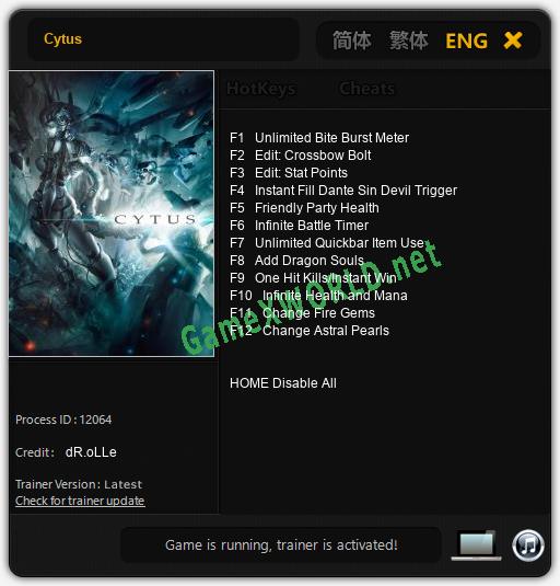 Cytus: Читы, Трейнер +12 [dR.oLLe]