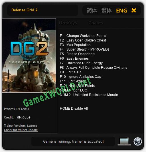 Defense Grid 2: Читы, Трейнер +14 [dR.oLLe]