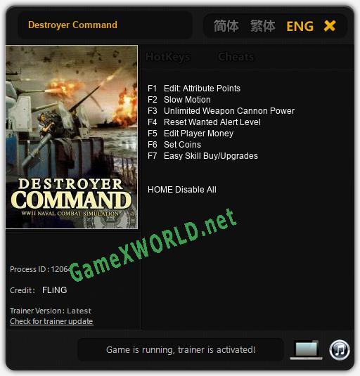 Destroyer Command: Читы, Трейнер +7 [FLiNG]