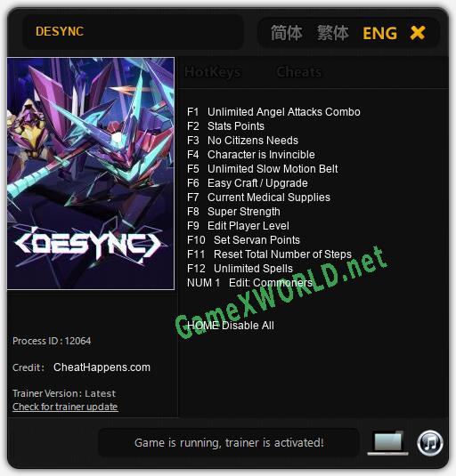 DESYNC: Читы, Трейнер +13 [CheatHappens.com]