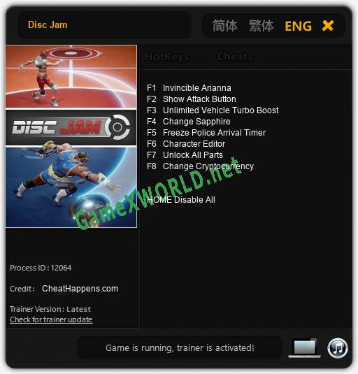 Disc Jam: Читы, Трейнер +8 [CheatHappens.com]