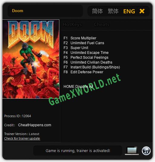 Doom: Читы, Трейнер +8 [CheatHappens.com]