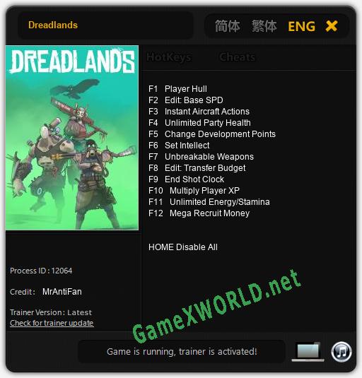 Dreadlands: Читы, Трейнер +12 [MrAntiFan]