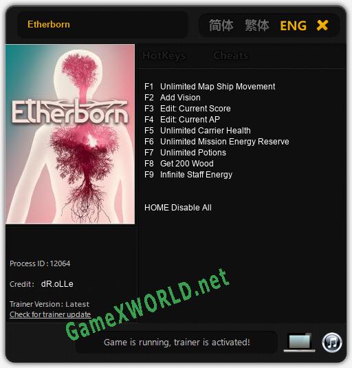 Etherborn: Читы, Трейнер +9 [dR.oLLe]
