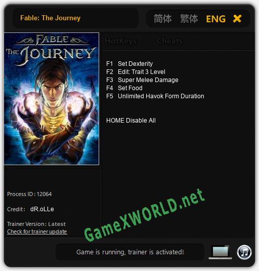 Fable: The Journey: Читы, Трейнер +5 [dR.oLLe]