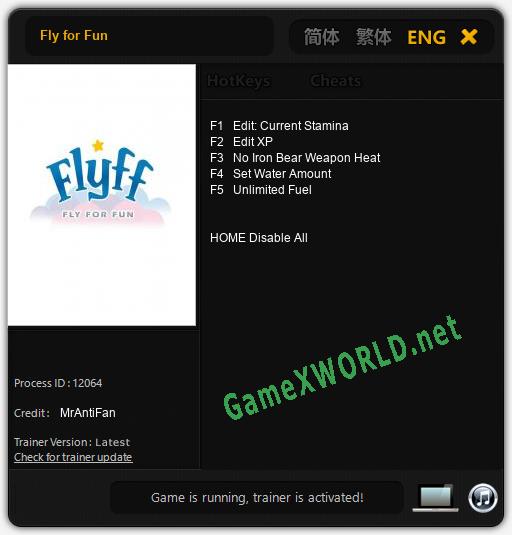 Fly for Fun: Читы, Трейнер +5 [MrAntiFan]