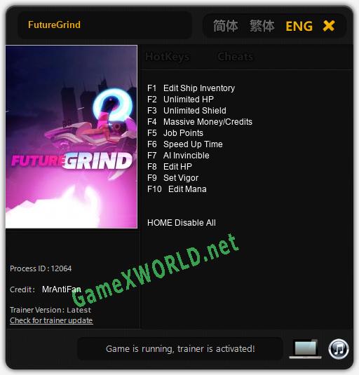 FutureGrind: Читы, Трейнер +10 [MrAntiFan]