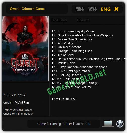 Gwent: Crimson Curse: Читы, Трейнер +15 [MrAntiFan]