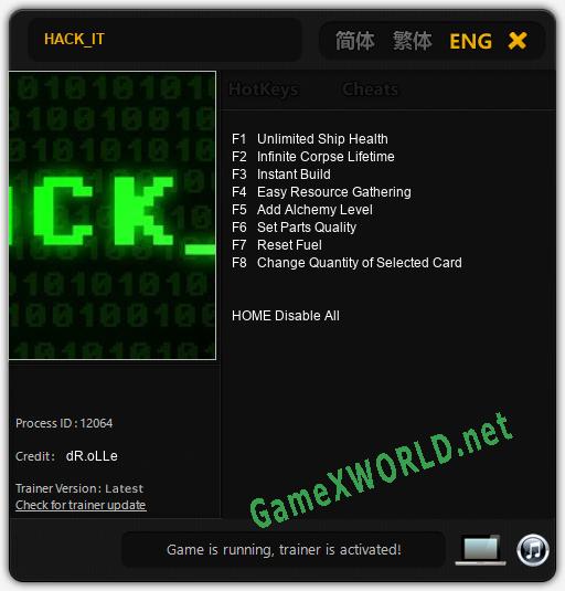 HACK_IT: Читы, Трейнер +8 [dR.oLLe]
