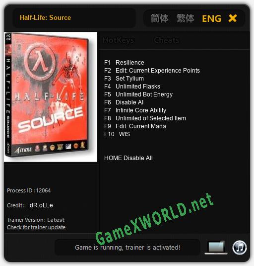 Half-Life: Source: Читы, Трейнер +10 [dR.oLLe]