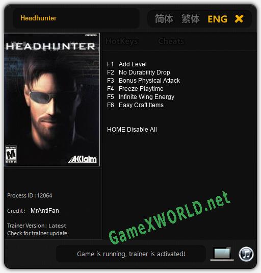 Headhunter: Читы, Трейнер +6 [MrAntiFan]