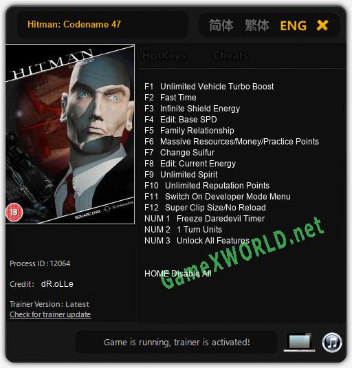 Hitman: Codename 47: Читы, Трейнер +15 [dR.oLLe]