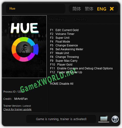 Hue: Читы, Трейнер +12 [MrAntiFan]