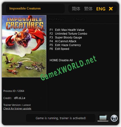 Impossible Creatures: Читы, Трейнер +6 [dR.oLLe]