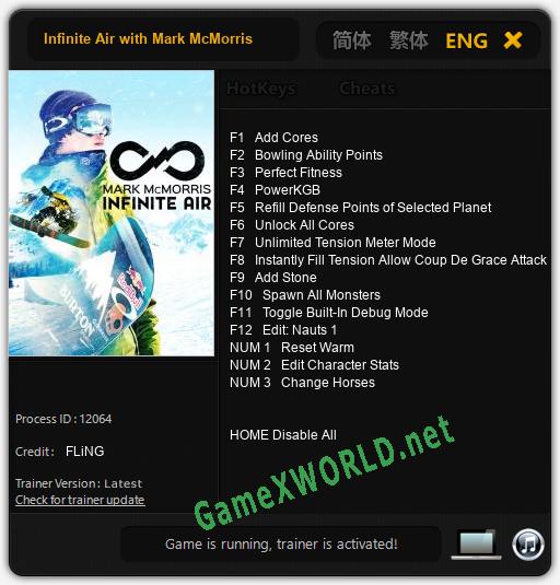 Infinite Air with Mark McMorris: Читы, Трейнер +15 [FLiNG]
