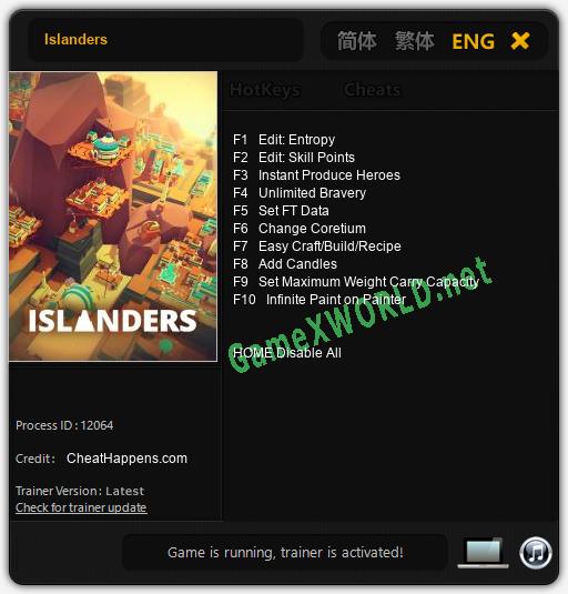 Islanders: Читы, Трейнер +10 [CheatHappens.com]