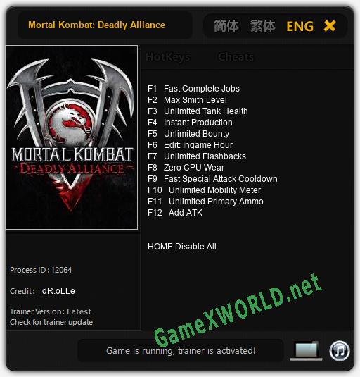 Mortal Kombat: Deadly Alliance: Читы, Трейнер +12 [dR.oLLe]